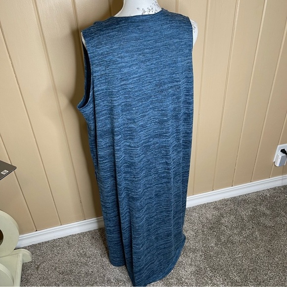 LuLaRoe Duster Cardigan Vest Large Women's Blue Sleeveless Top - Picture 2 of 4